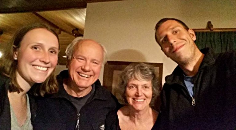 Selfie mit Paul und Philippa nach dem Dinner.