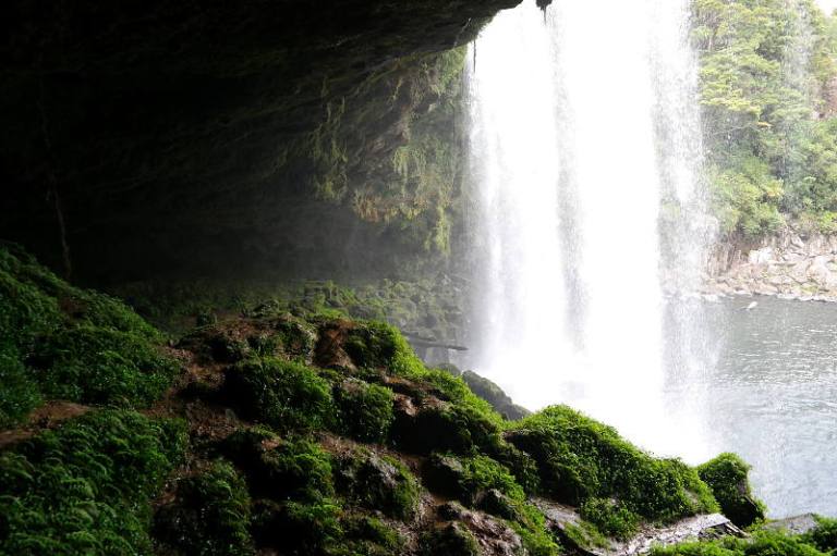 Behind the Rainbow Falls