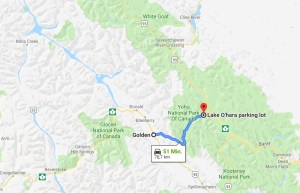 Reiseroute von Golden in den Yoho Nationalpark