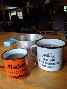 Tee trinken in der Elizabeth Parker Hut